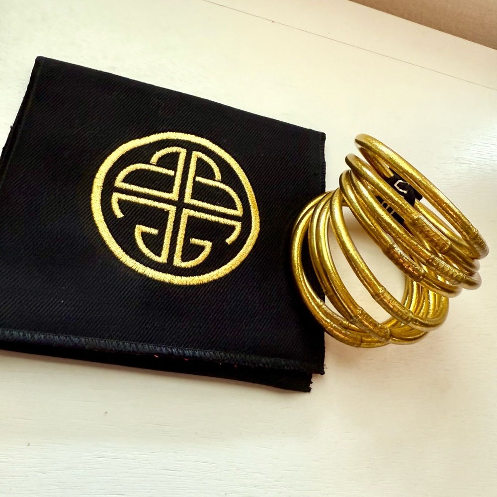 Budhagirl All Weather Bangle set of 9 in GOLD